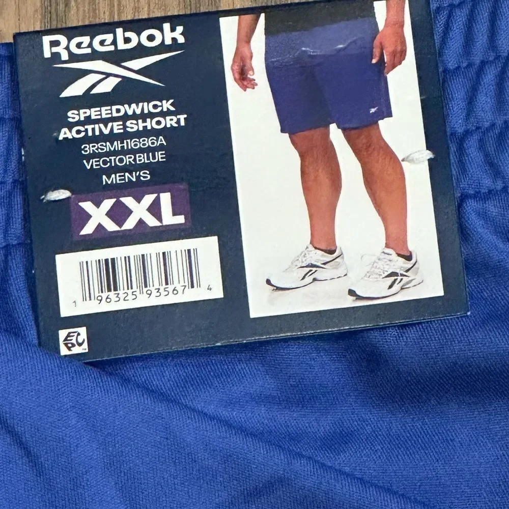 Reebok Men's Speedwick Stretch Performance Knit Active Short, Vector Blue, XXL